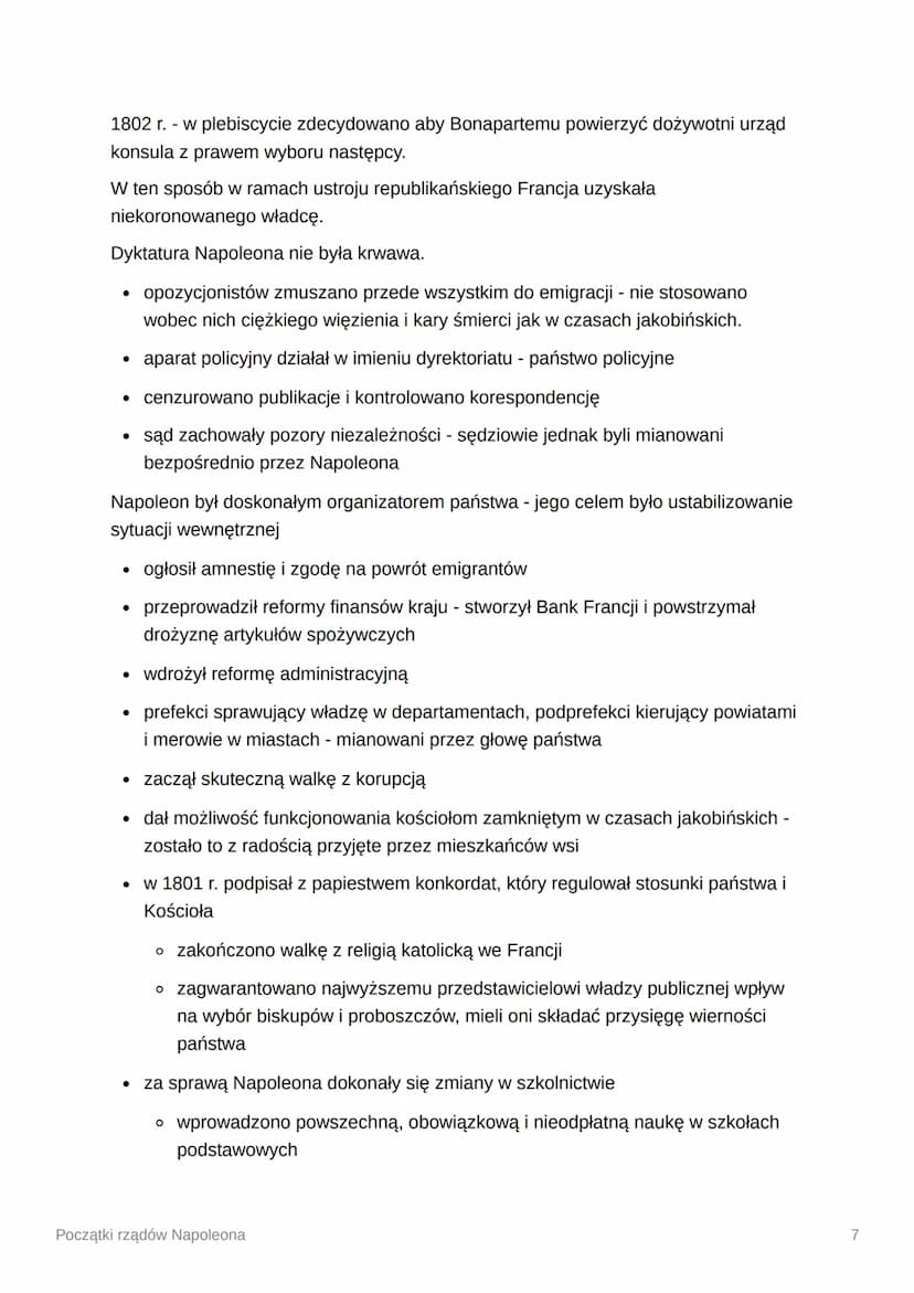 Początki rządów Napoleona
1. RZĄDU DYREKTORIATU
Dyrektoriat, który objął władzę po obaleniu Robespierre'a, składał się z pięciu
dyrektorów w