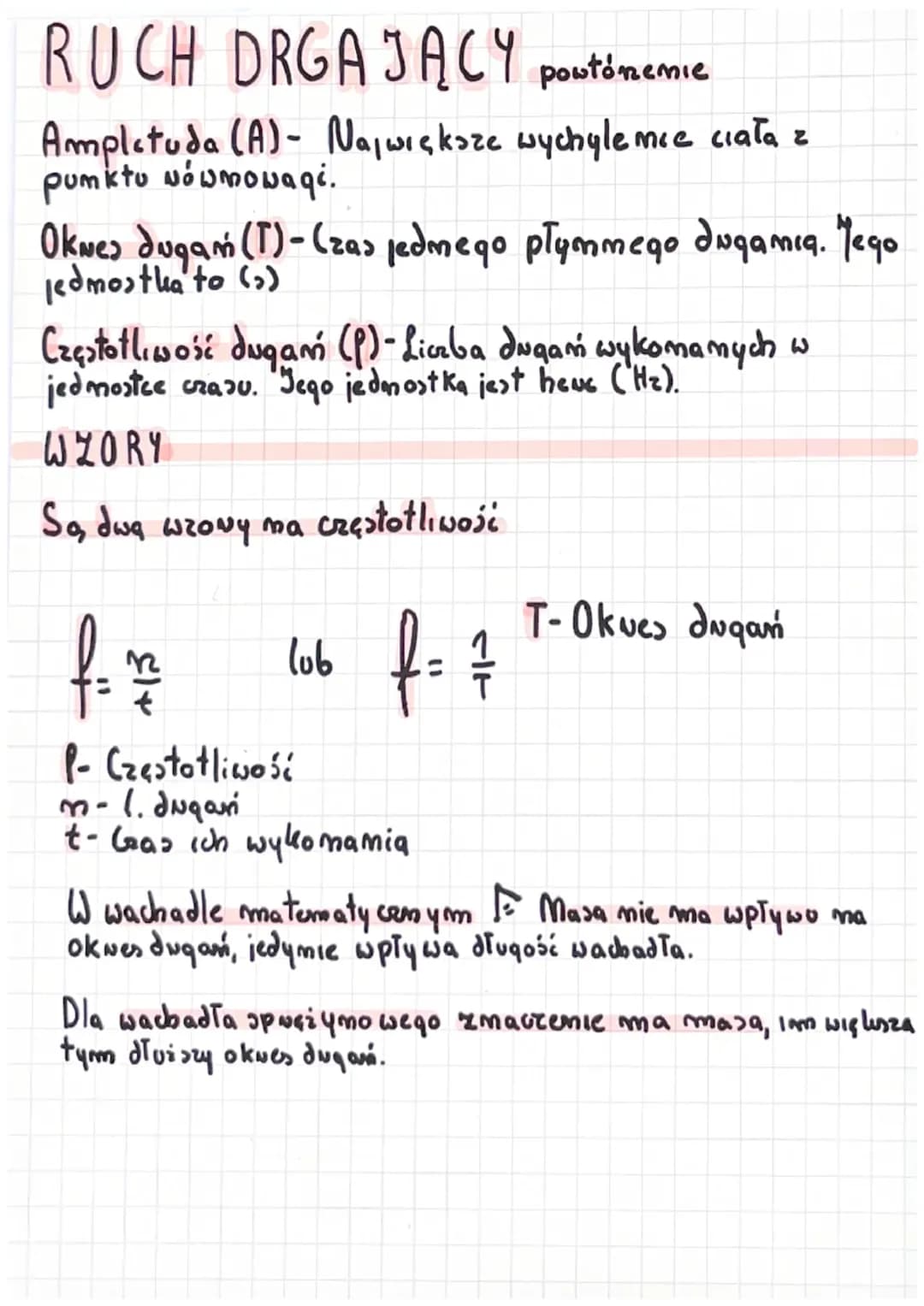 Ruch drgający fizyka
