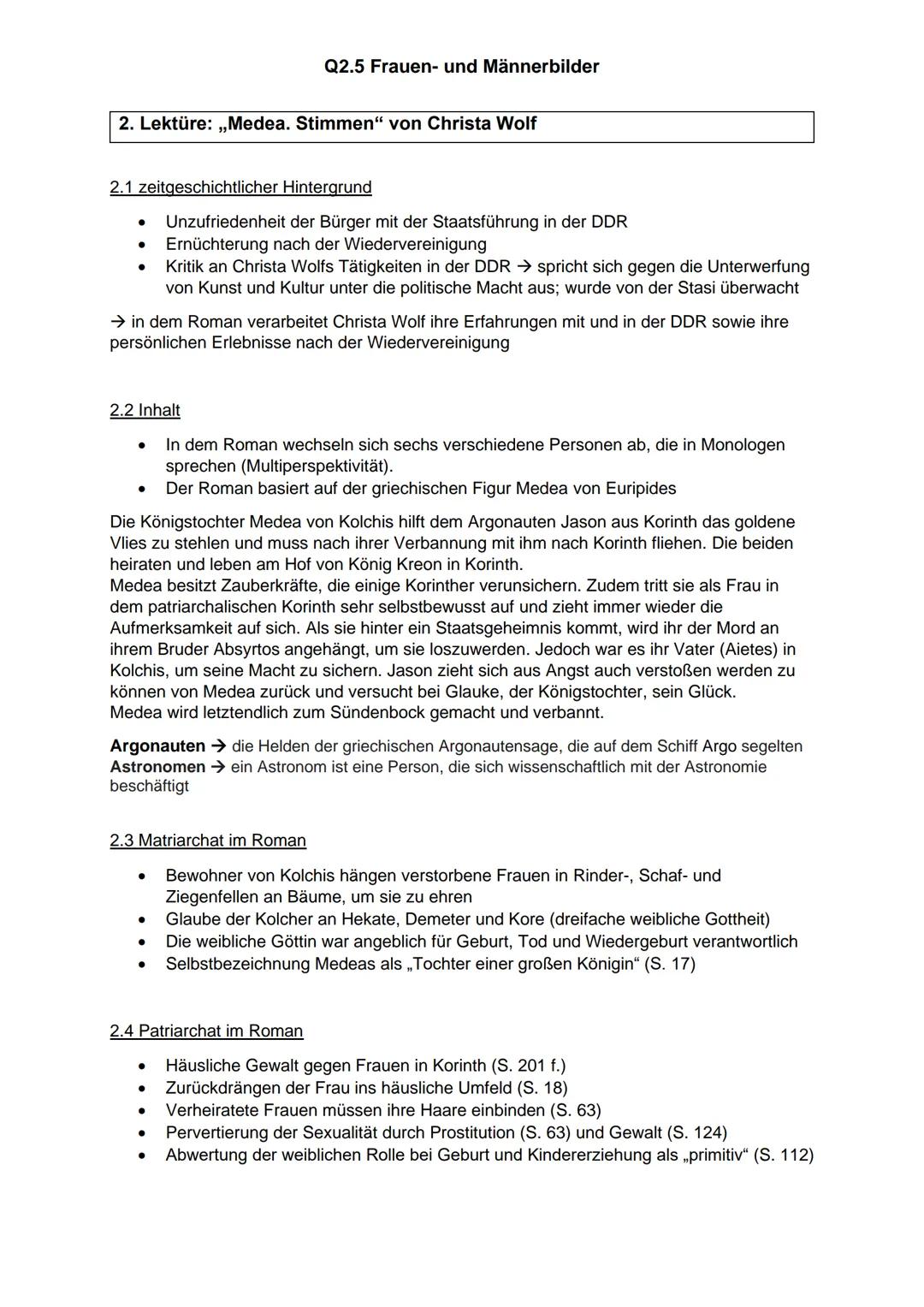 # Q2.5 Frauen- und Männerbilder

# 1. Frauen- und Männerbilder in der Literatur

## 1.1 Begriffe

Patriarchat (Vaterherrschaft) → Gesellscha