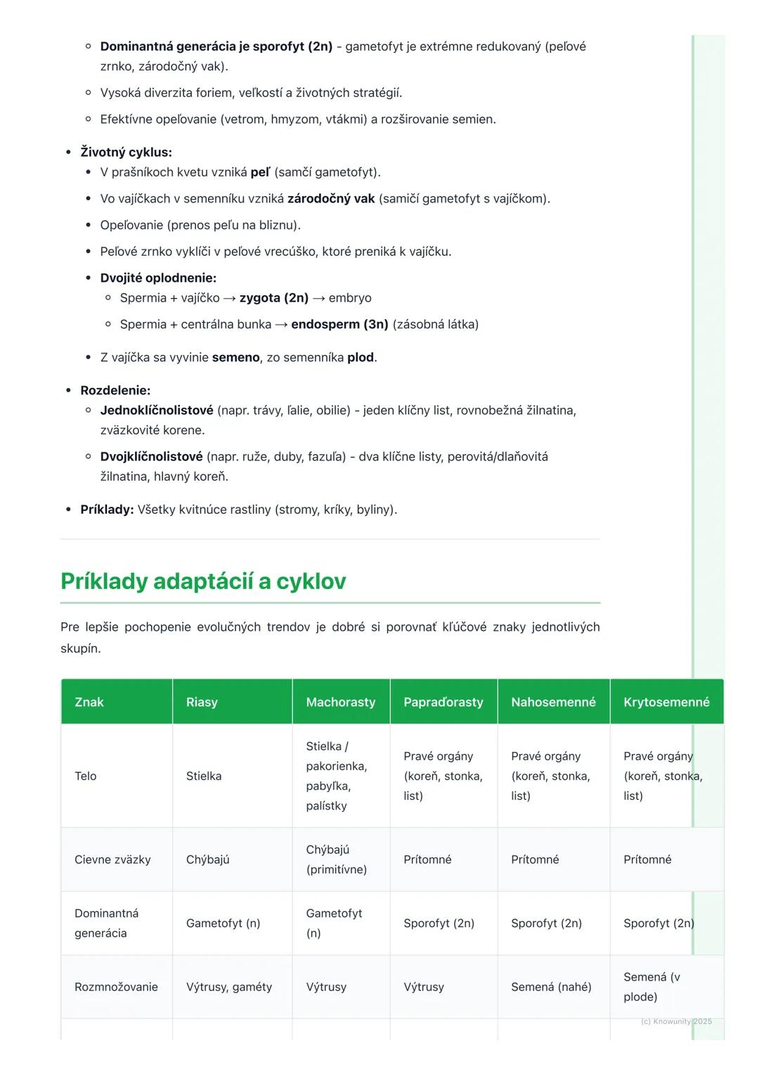 # Rastliny

## Prehľad rastlín

Rastliny (Plantae) sú fascinujúca a extrémne dôležitá ríša organizmov. Sú základom väčšiny
suchozemských eko