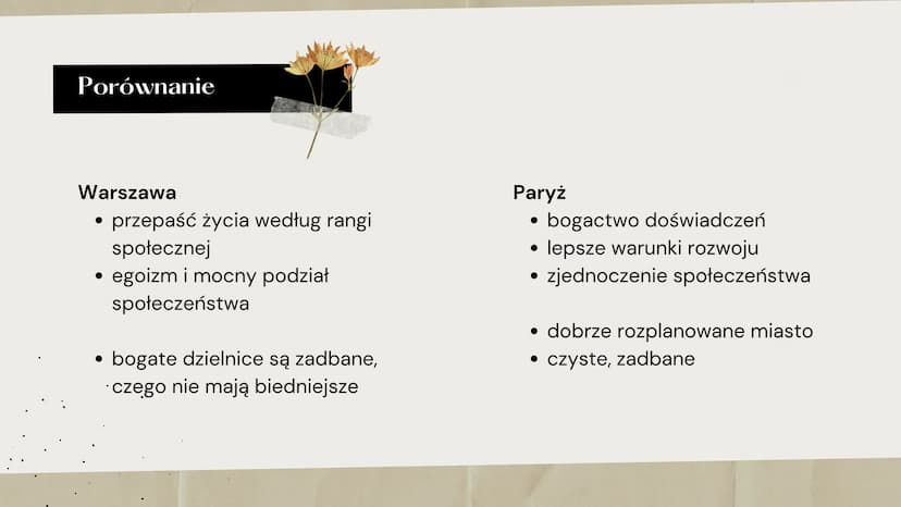 Wizja
miast
MN
SW
Literackie porównanie opisów miast w dziełach
NE
SE
-E Program zajęć
1 Warszawa
2
3
4
5
Paryż
Warszawa a Paryż
Oran
Peters