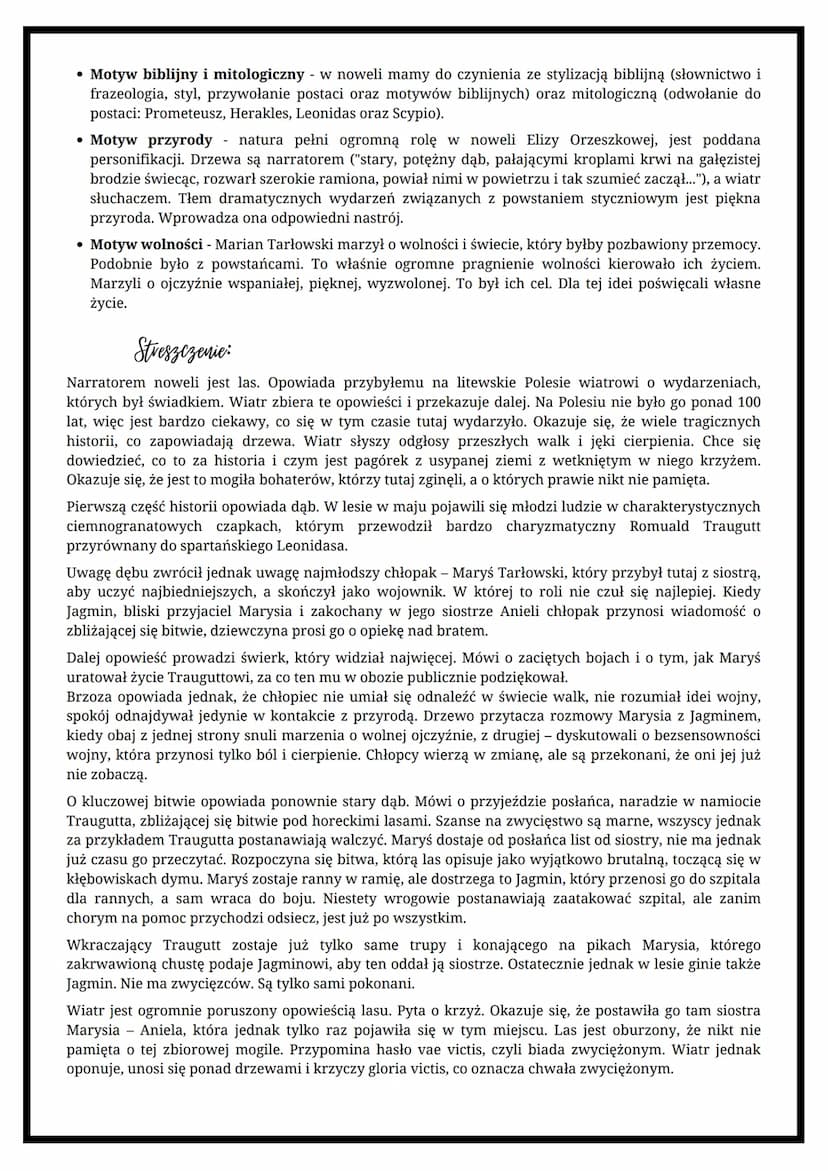 gatunek: nowela
epoka: pozytywizm
"Glovia Victis"
Eliza Orzeszkowa
Czas i miejsce akcji:
Właściwa akcja utworu rozgrywa się w maju 1863 roku