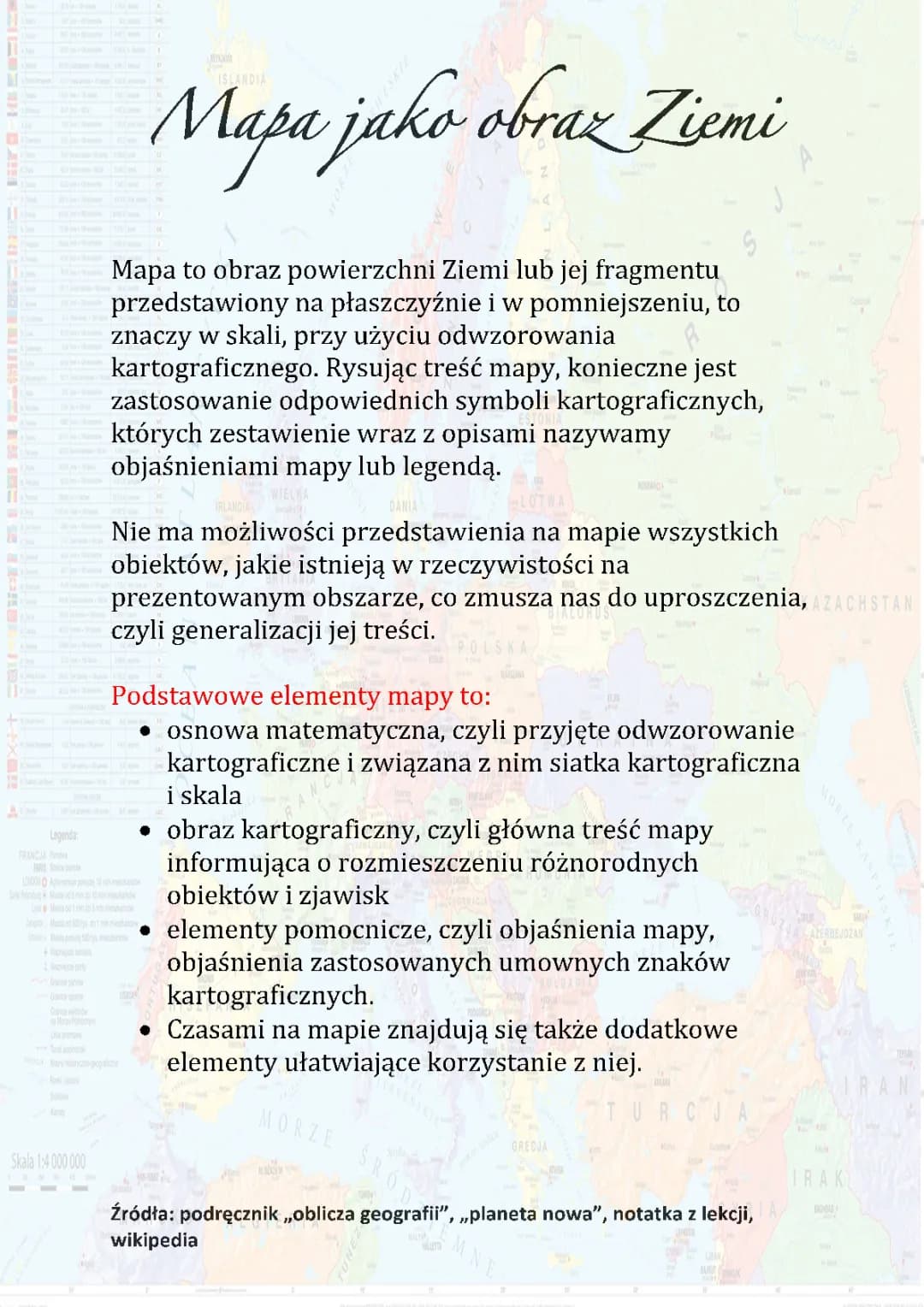 Mapa jako obraz ziemi 