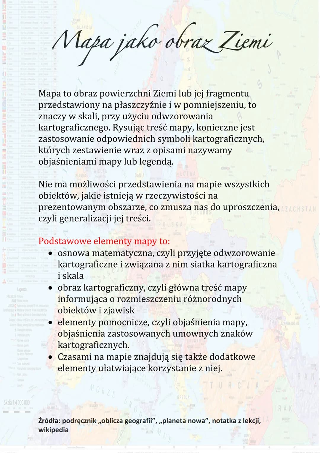 Na
11
The
11
T
1
Legenda:
FRANCJA P
PARIS S
Skala 1:4 000 000
+ REYKJAVIK
S
Mapa to obraz powierzchni Ziemi lub jej fragmentu
przedstawiony 