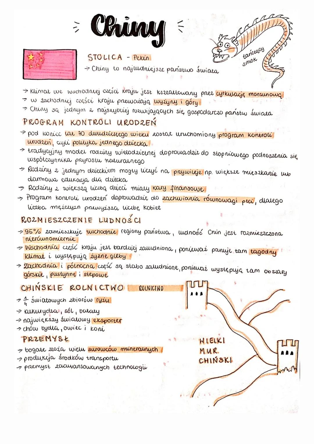 >
Chiny
STOLICA - Pekin
→ Chiny to najuudniejsze państwo świata
→ Klimat we wschodniej części kraju jest kształtowany przez cyrkulację monsu