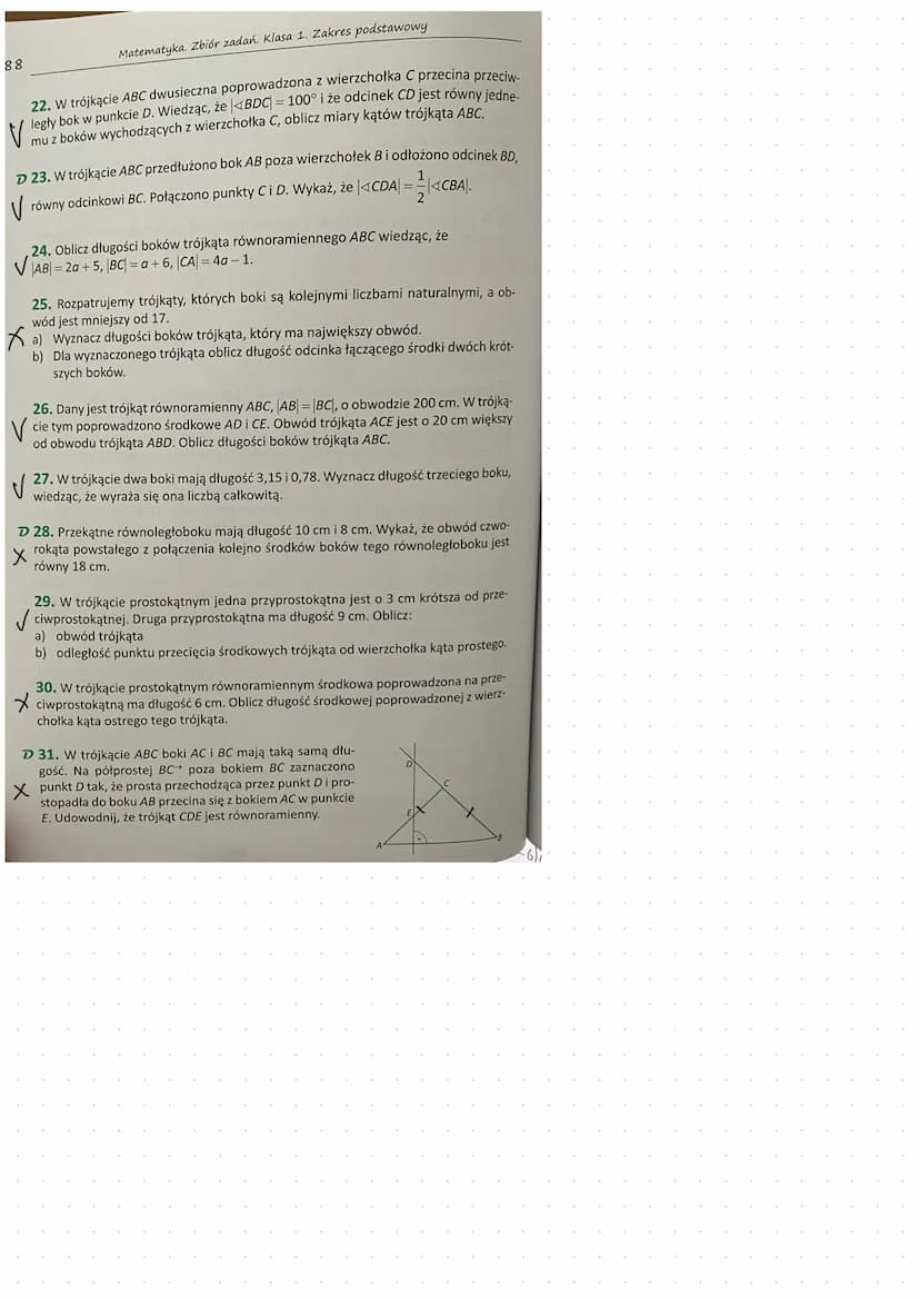 
<p>Punkt również jest figurą geometryczną. Odcinkiem o końcach A, B nazywamy figurę utworzoną z punktów A i B oraz ze wszystkich punktów pr