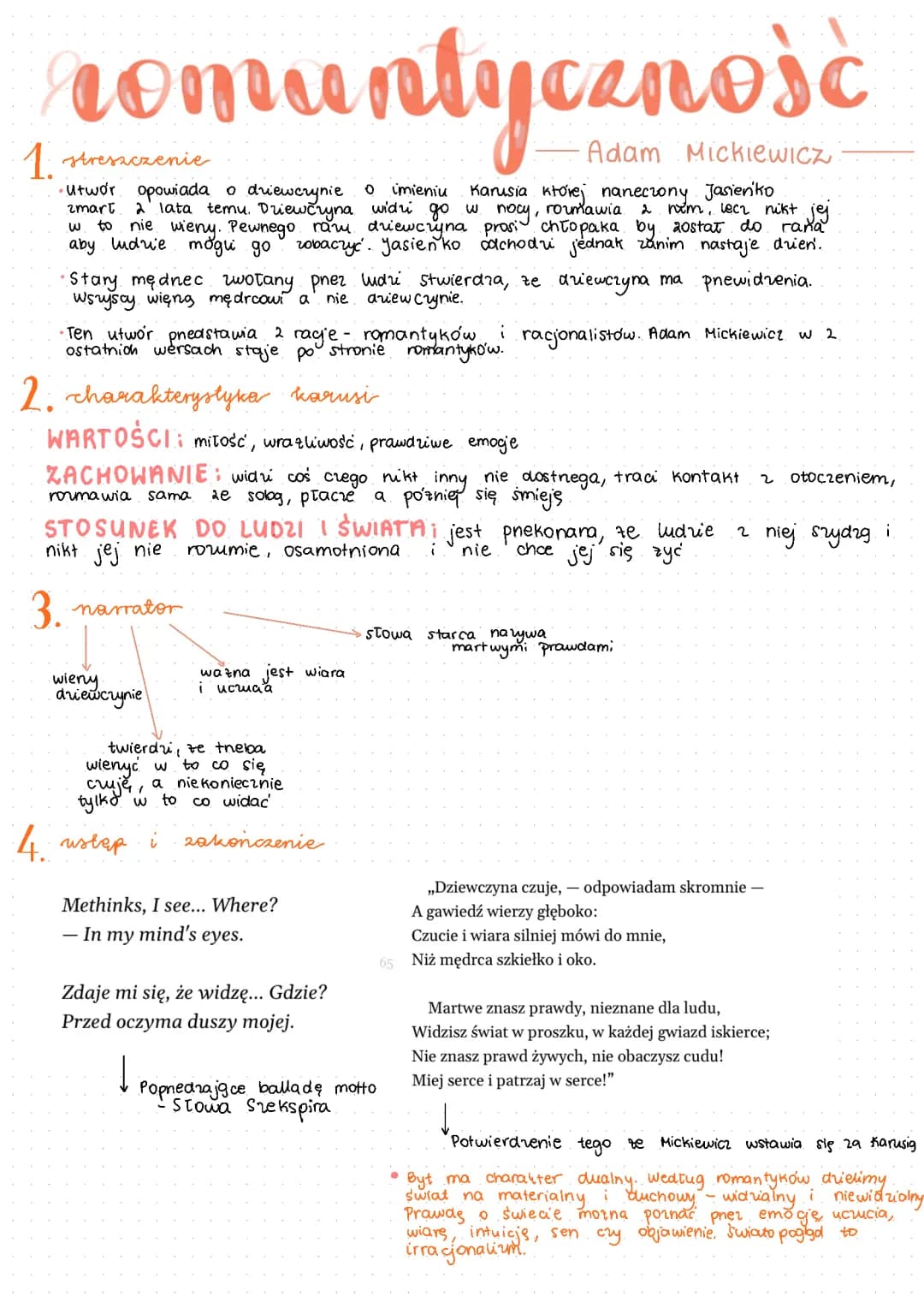 Adam Mickiewicz Romantyczność - ballada
