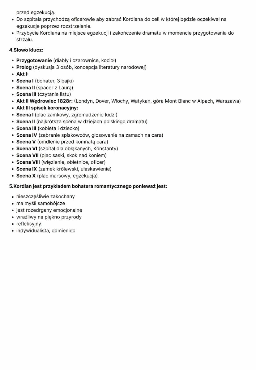 KORDIAN
Autorem dramatu jest Juliusz Słowacki. Napisany został w Genewie w 1833r. a rok później anonimowo
wydany w Paryżu.
Czas i miejsce ak