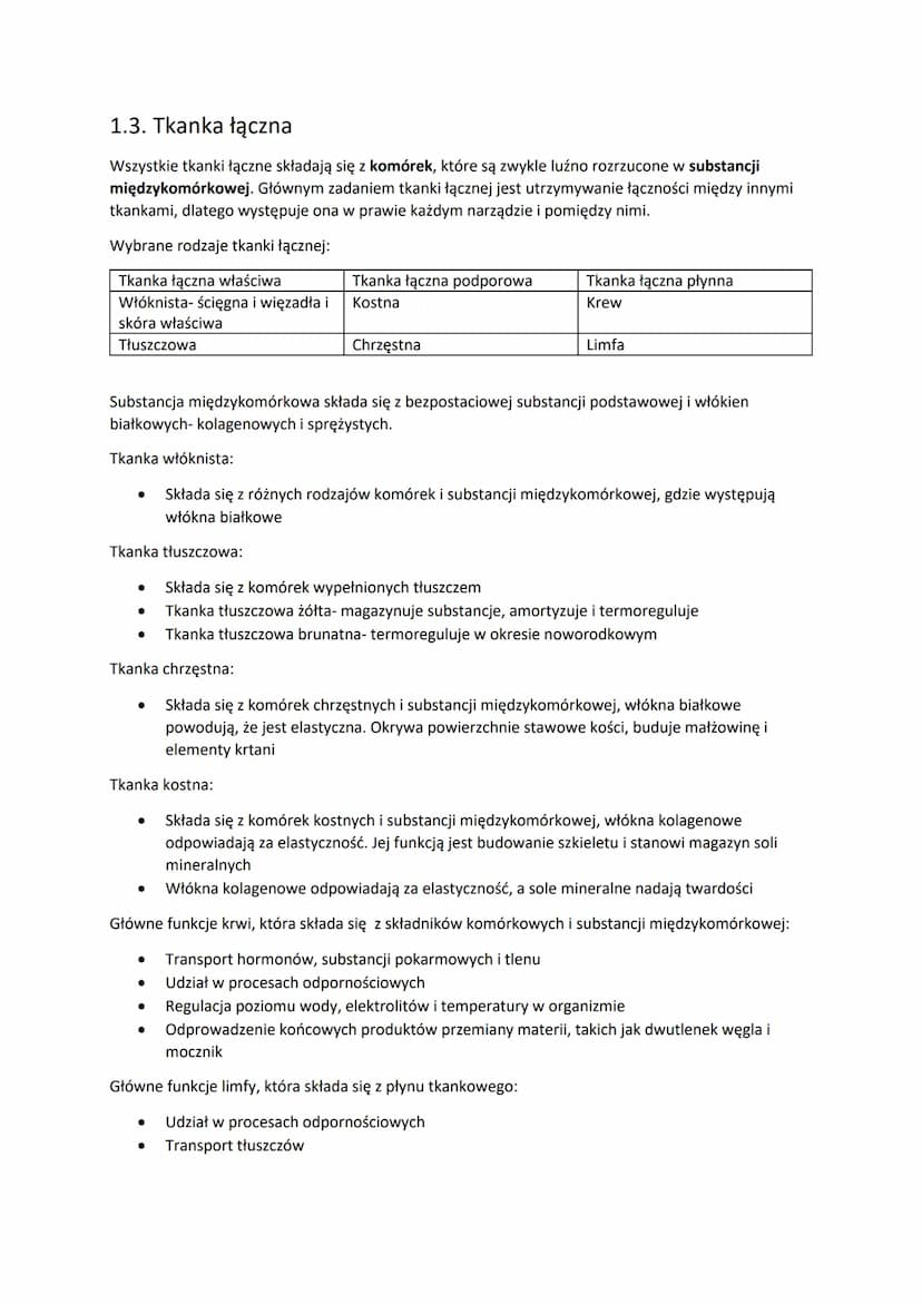 1.2. Tkanki nabłonkowa, mięśniowa, nerwowa
W organizmie występują cztery główne rodzaje tkanek: nabłonkowa, mięśniowa, nerwowa, łączna.
Tkan