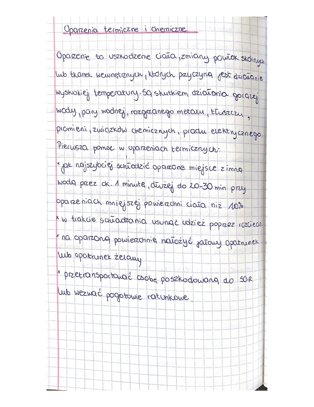 Oparzenia termiczne i chemiczne.
chemiczne
Oparzenie to uszkodzenie ciała, zmiany powłok skórnych.
lub tkanek wewnętrznych, których przyczyn