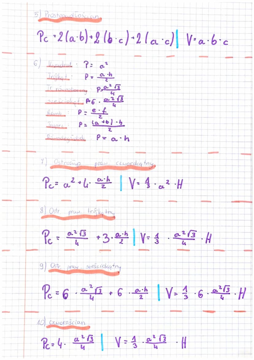 ogólny
Pc = 2 ⋅Pp · Pb
V = Pp · h
Wzor na graniastos, up
✪ggalny Azur na
Pc-Pp - Pb
V = 1 Pp · H
(Pole
i
objętość)
T
ostros cup
Fabela
+ Who