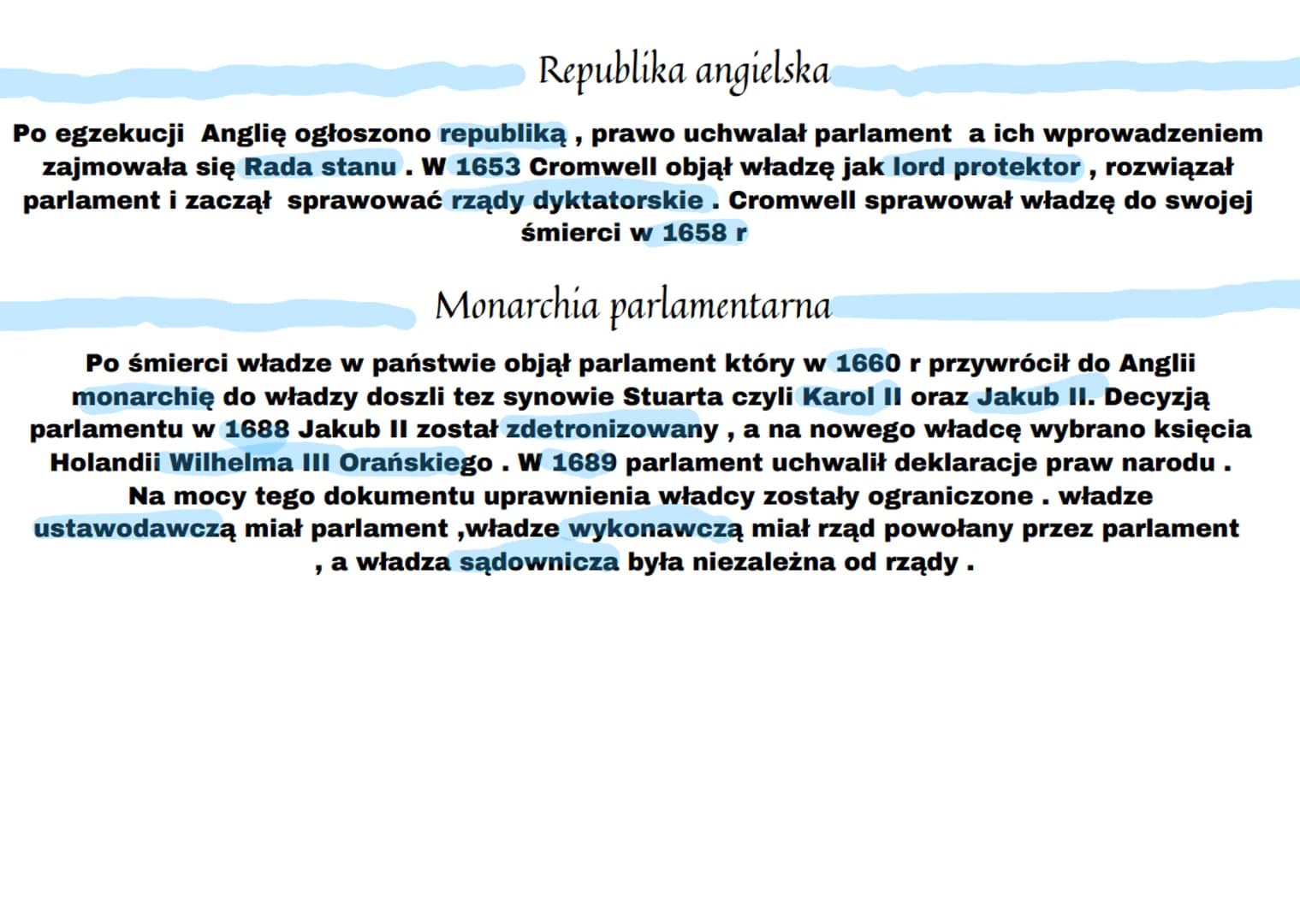 monarchia parlamentarna w Anglii
konflikt króla z parlamentem
w XVIII wieku królowie Anglii powiększali władze kosztem parlamentu. W 1625 r.