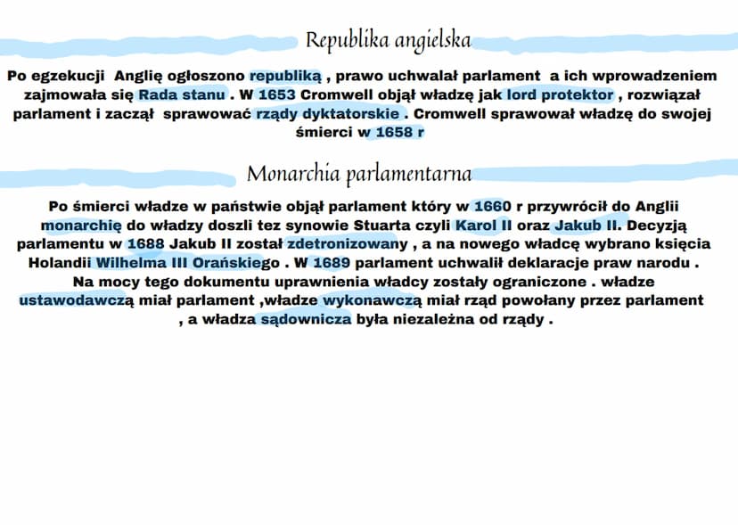 monarchia parlamentarna w Anglii
konflikt króla z parlamentem
w XVIII wieku królowie Anglii powiększali władze kosztem parlamentu. W 1625 r.