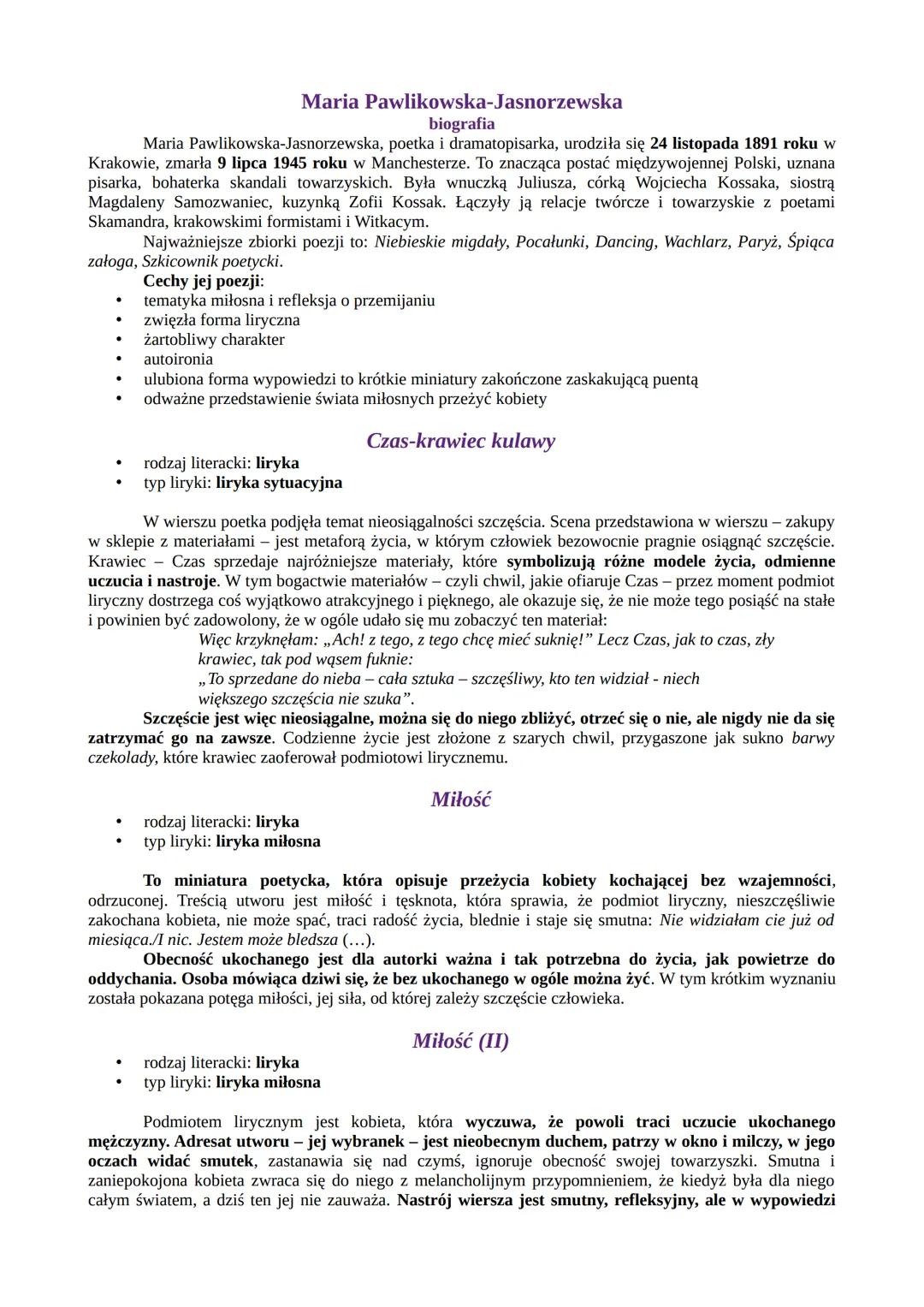 Analiza wierszy Marii Pawlikowskiej-Jasnoszewskiej