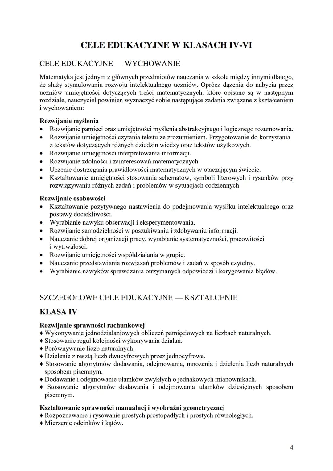 Matematyka z plusem
Program nauczania matematyki
dla drugiego etapu edukacyjnego
(klasy IV - VIII szkoły podstawowej)
Program zbieżny z rozp