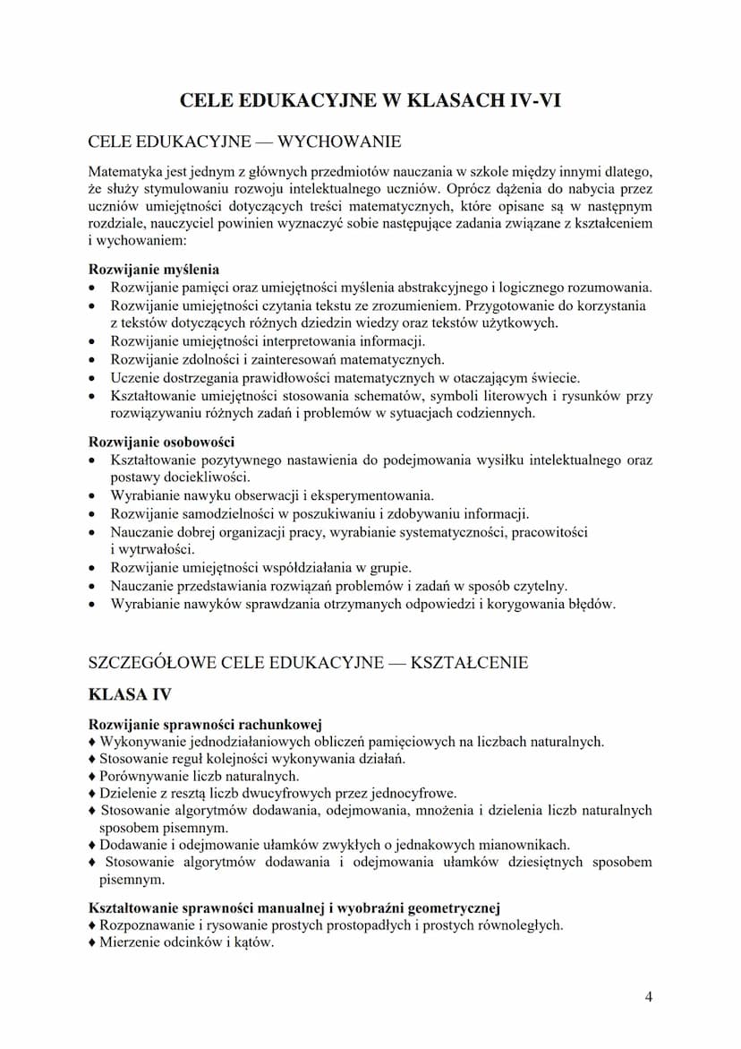 Matematyka z plusem
Program nauczania matematyki
dla drugiego etapu edukacyjnego
(klasy IV - VIII szkoły podstawowej)
Program zbieżny z rozp