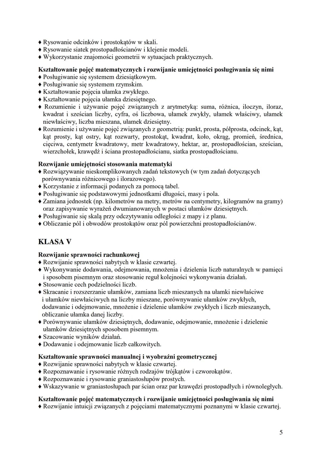 Matematyka z plusem
Program nauczania matematyki
dla drugiego etapu edukacyjnego
(klasy IV - VIII szkoły podstawowej)
Program zbieżny z rozp