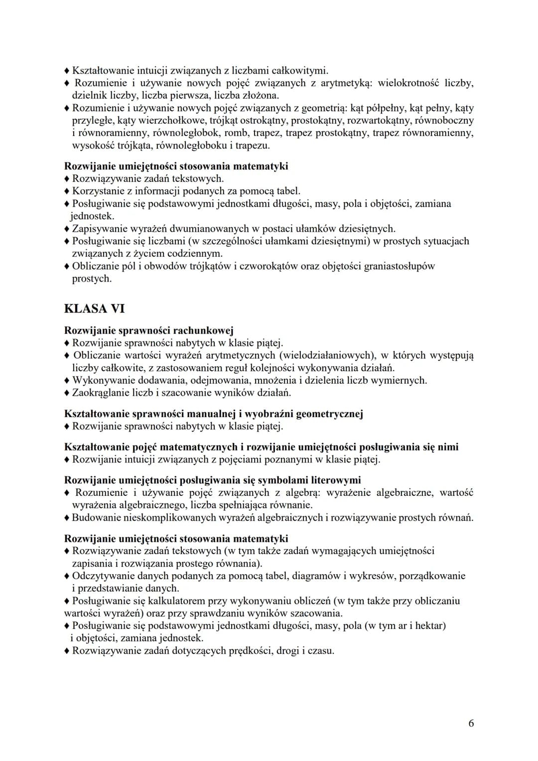 Matematyka z plusem
Program nauczania matematyki
dla drugiego etapu edukacyjnego
(klasy IV - VIII szkoły podstawowej)
Program zbieżny z rozp