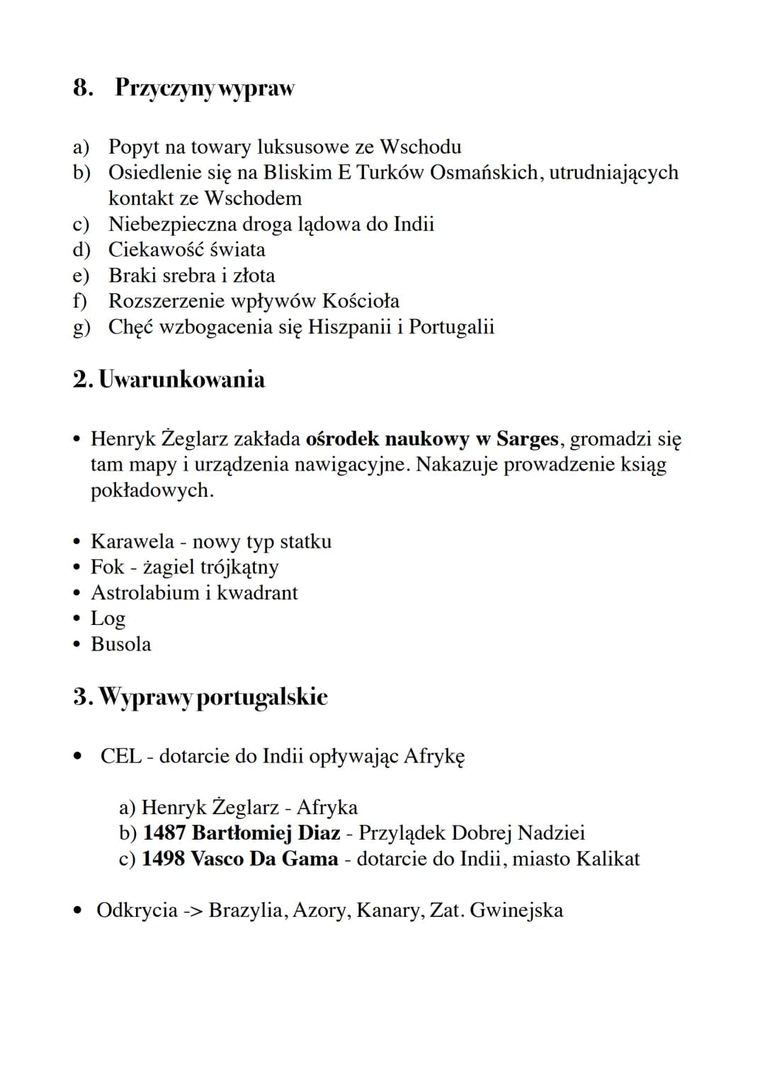 WIELKIE ODKRYCIA GEOGRAFICZNE
Zagadnienia
1. Przyczyny wypraw
2. Uwarunkowania wypraw
3. Przebieg wypraw portugalskich
4. // hiszpańskich
5.