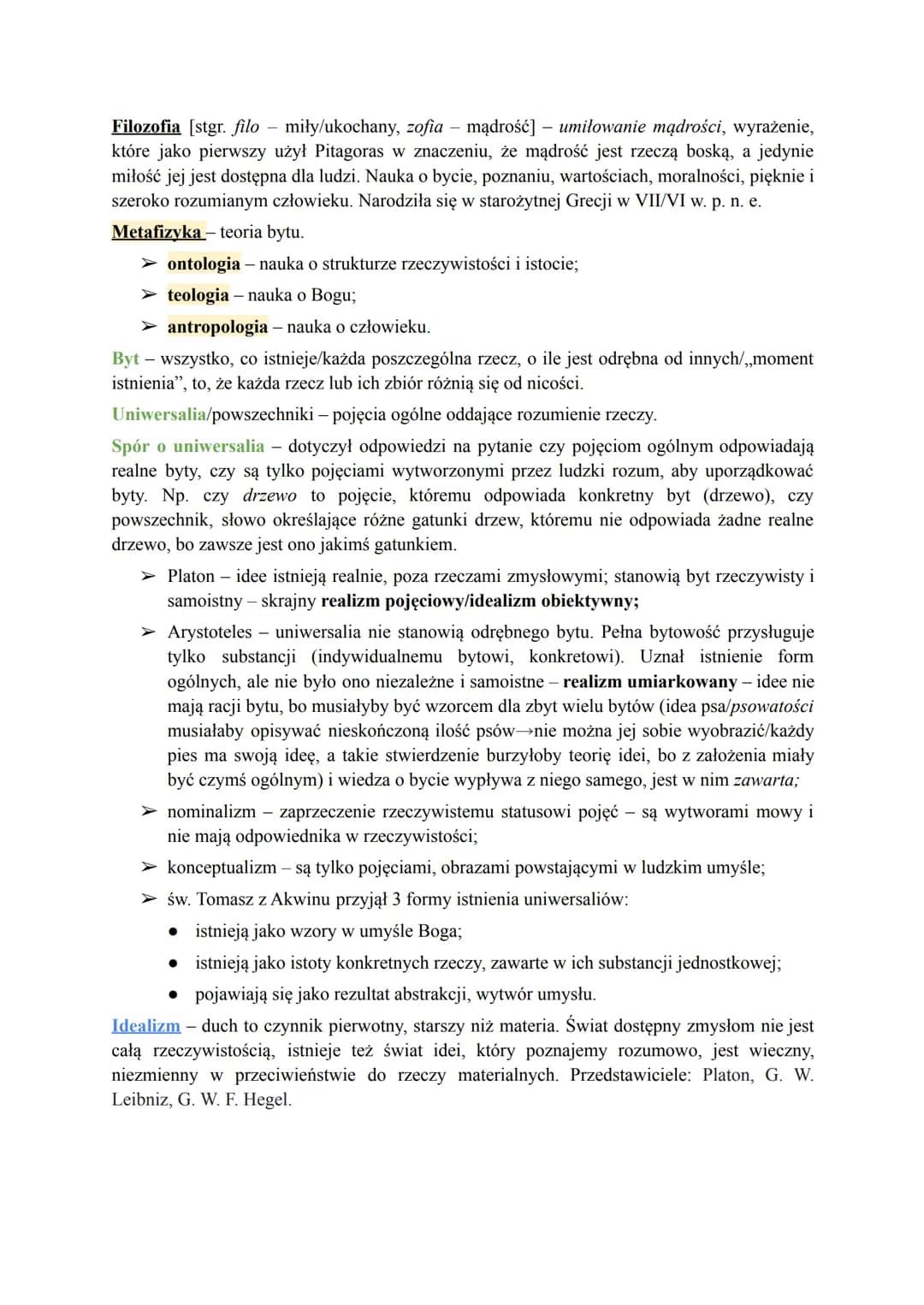 Filozofia [stgr. filo miły/ukochany, zofia - mądrość] - umiłowanie mądrości, wyrażenie,
które jako pierwszy użył Pitagoras w znaczeniu, że m