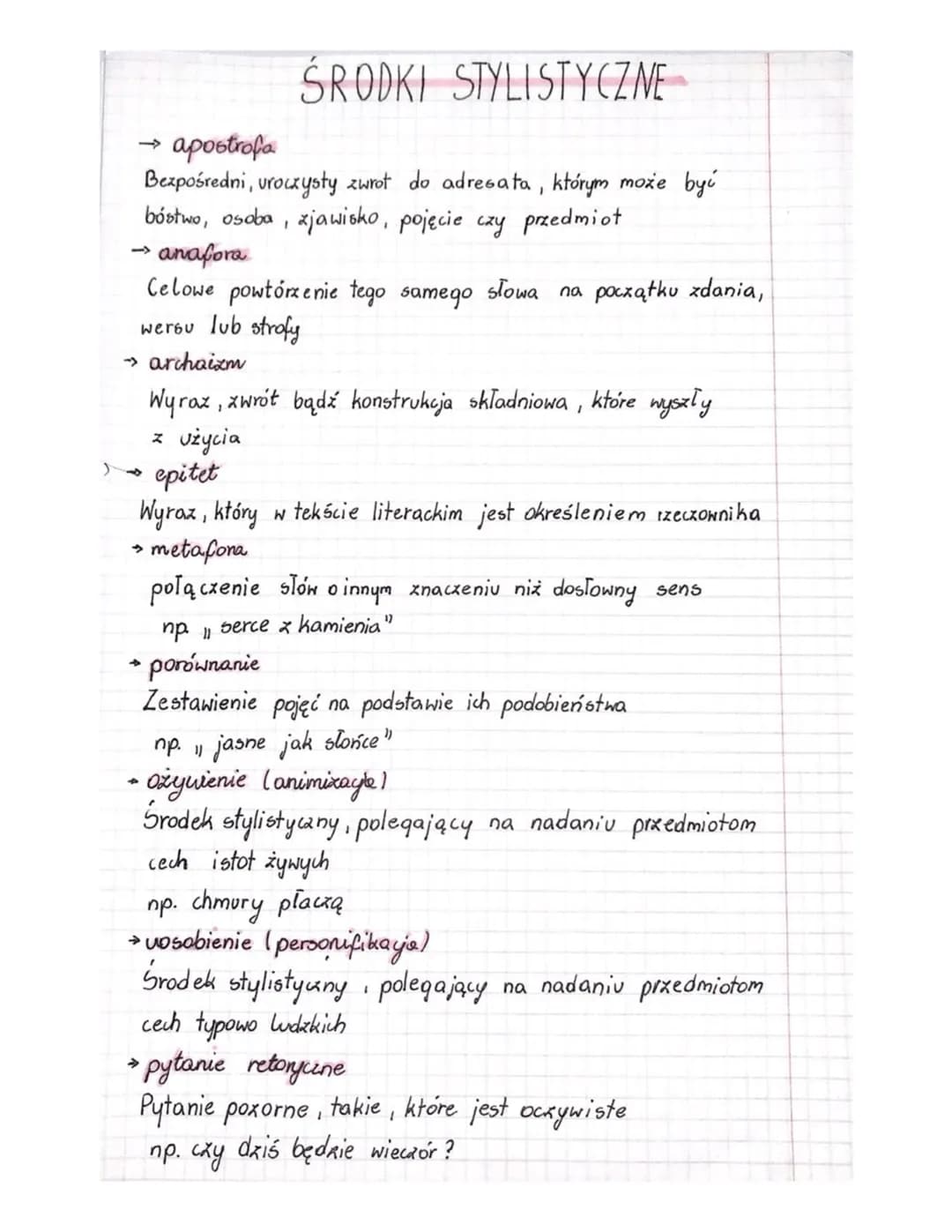 ŚRODKI STYLISTYCZNE
→ apostrofa
Bezpośredni, uroczysty zwrot do adresata, którym może być
bóstwo, osoba, zjawisko, pojęcie czy przedmiot
ana
