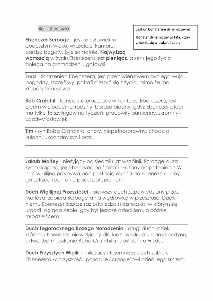 Motywy:
Dobro i zło
● Przemiana
• Duch
Skąpiec
●
●
Problematyka:
Opowieść wigilijna - Charles Dickens
Autor ukazał losy oraz przemianę człow