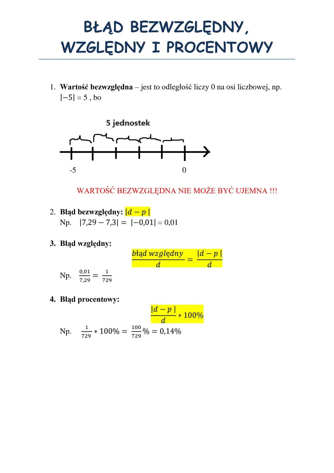 Błąd względny, bezwzględny oraz procentowy: Praktyczne wyjaśnienie
