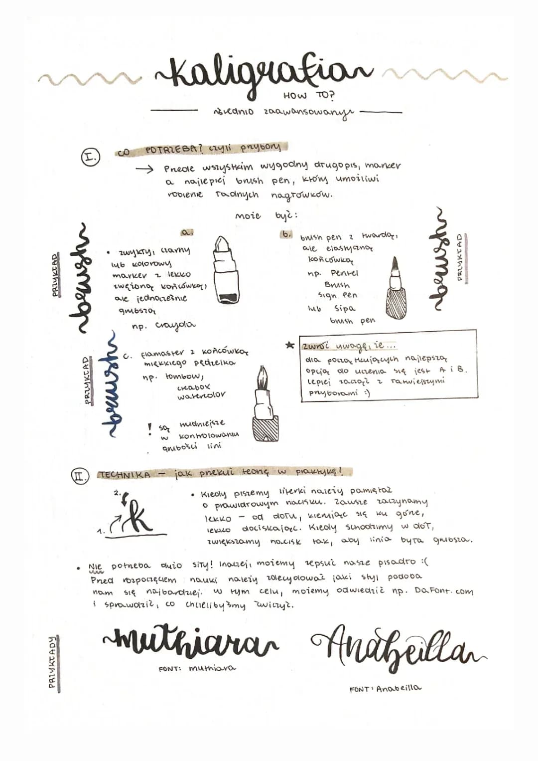 Nauka Kaligrafii dla Początkujących - Szablony i Ćwiczenia PDF za Darmo