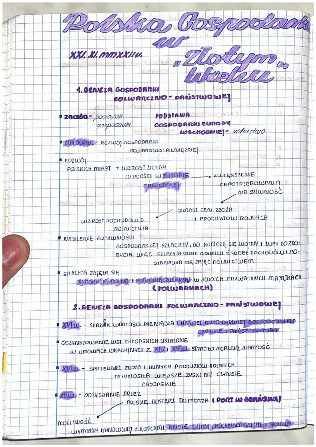 Polska Gospodarka w „Złotym Wieku” - Notatki i Kluczowe Informacje