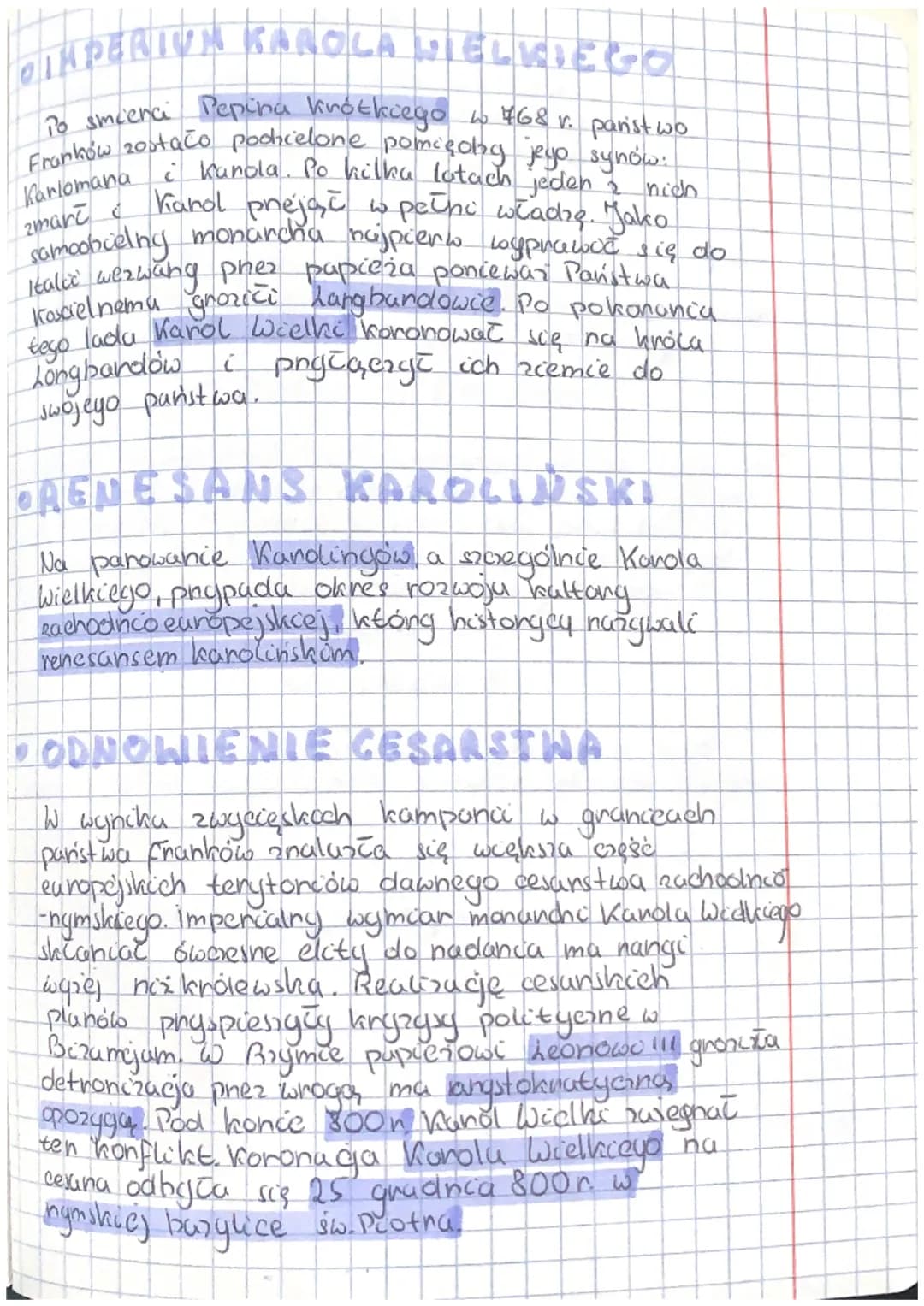 CIMPERIUM KAROLA WIELKIEGO
To sicerci Pepina krótkiego w 468 v. panist wo
Frankow zostało podielone pomiędby jego synów:
Karlomana i kanola.