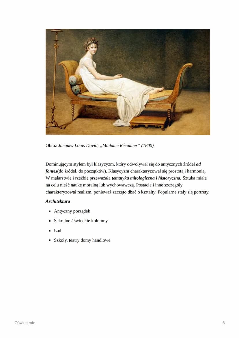 Oświecenie
Oświecenie "Epoka filozofów"
Najważniejsze daty
o Oświecenie w Europie : 1688 - 1789
o
Oświecenie w Polsce: 1740 - 1815
●
Oświece