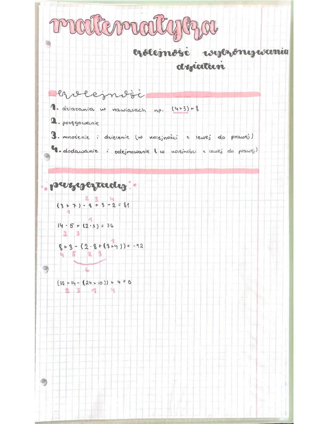 Matematyka: Zasady Kolejności Działań