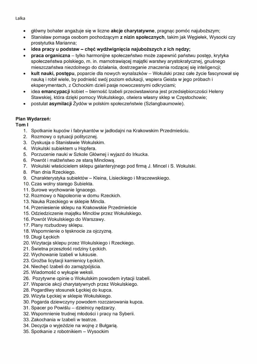 Lalka
Interpretacja tytułu:
1. Lalką jest Izabela Łęcka. Takie przekonanie uzasadnia wypowiedź prezesowej Zasławskiej, oceniającej
współczes