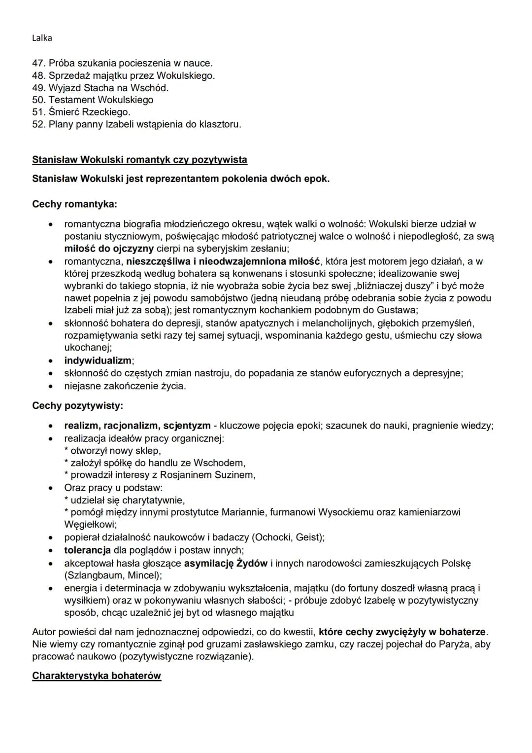 Lalka
Interpretacja tytułu:
1. Lalką jest Izabela Łęcka. Takie przekonanie uzasadnia wypowiedź prezesowej Zasławskiej, oceniającej
współczes