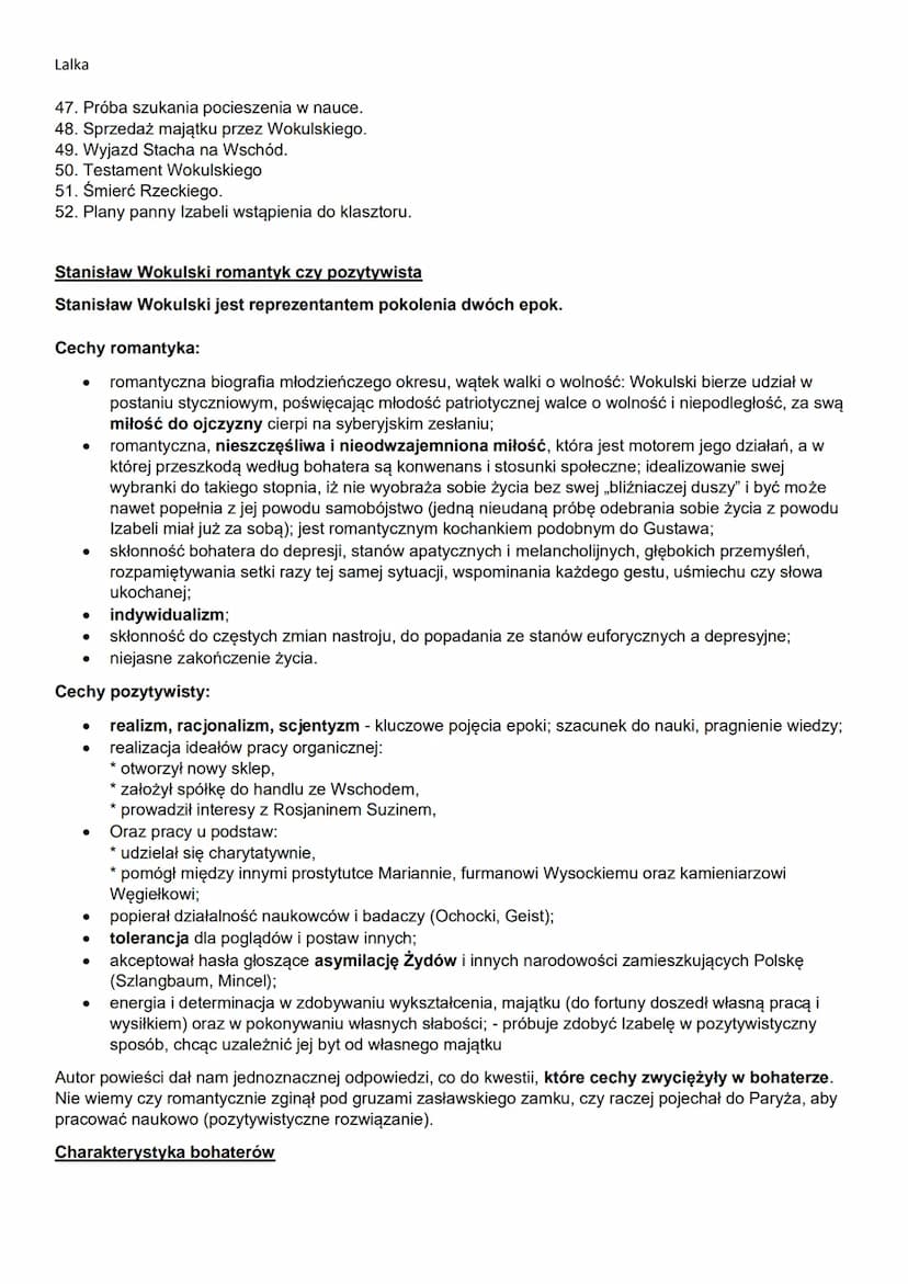 Lalka
Interpretacja tytułu:
1. Lalką jest Izabela Łęcka. Takie przekonanie uzasadnia wypowiedź prezesowej Zasławskiej, oceniającej
współczes