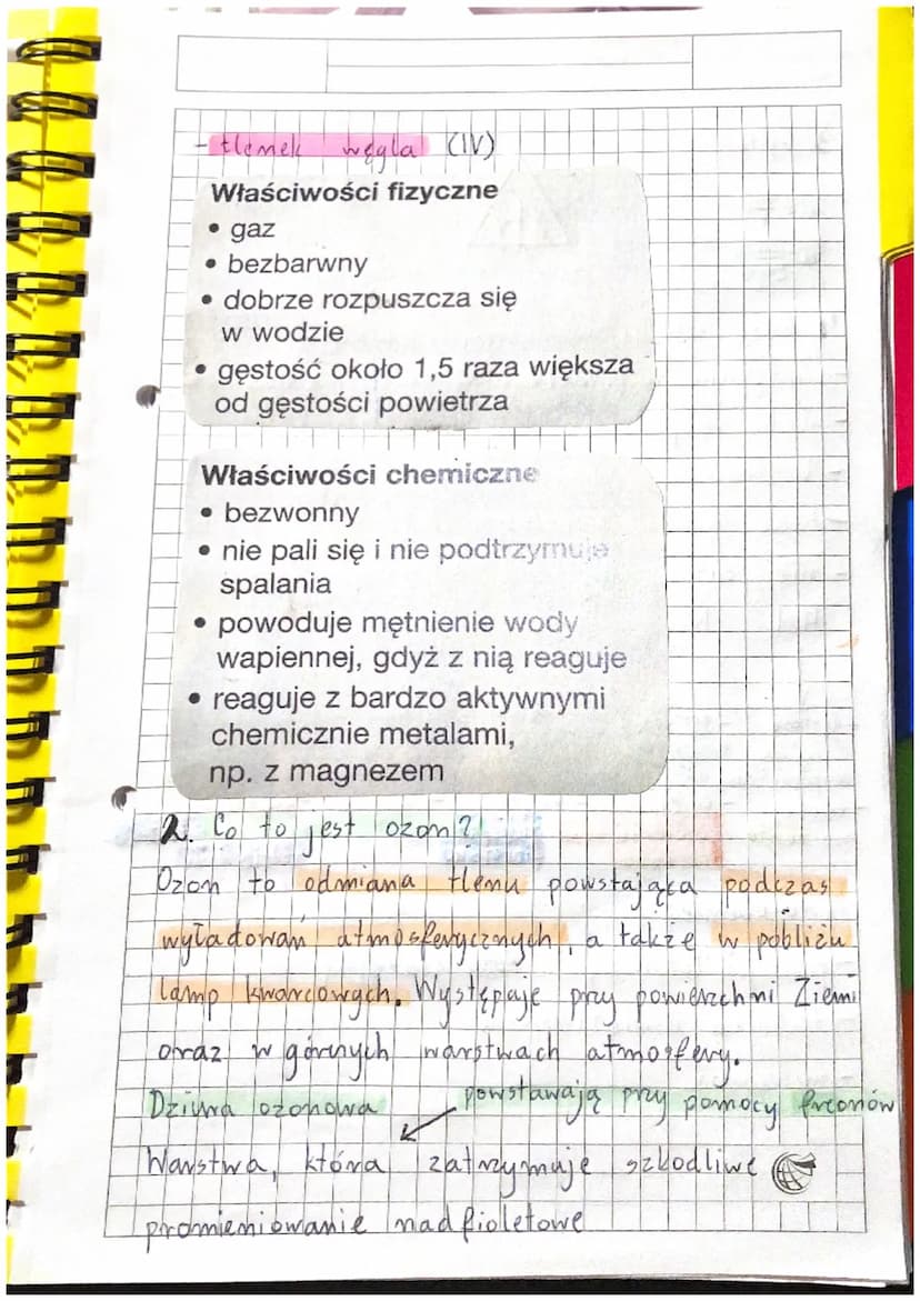 Chemiar
Rozdział II. se tadniki powietna
• rodzaje przemian jakim ulegaja
2. Własciwosch
them.
●
gazów:
Właściwości fizyczne
gaz
• bezbarwny