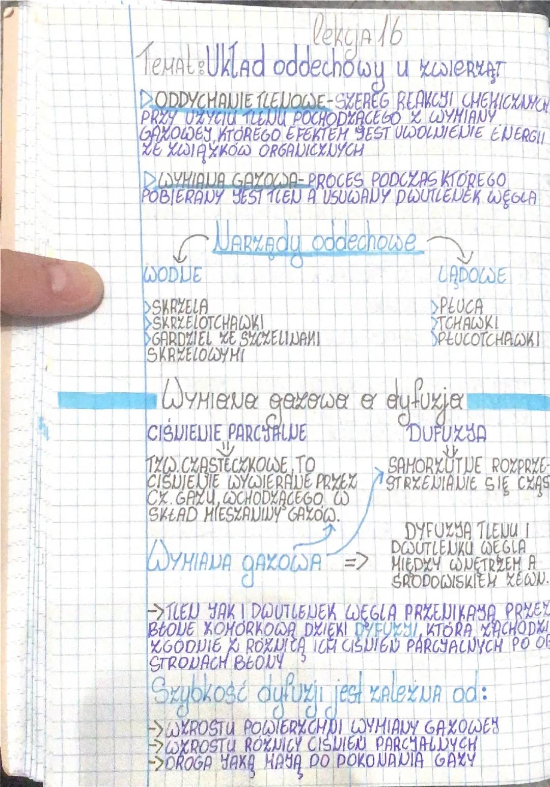 lekcia 16
TeMAL & Uklad oddechowy u KWIERZAT
DODDYCHANIE TLENOWE SZEREG REAKCHI CHEMICZNYCH
PRZY UZYCIU TLENU POCHODZĄCEGO X WYMIANY
GAZOWEY