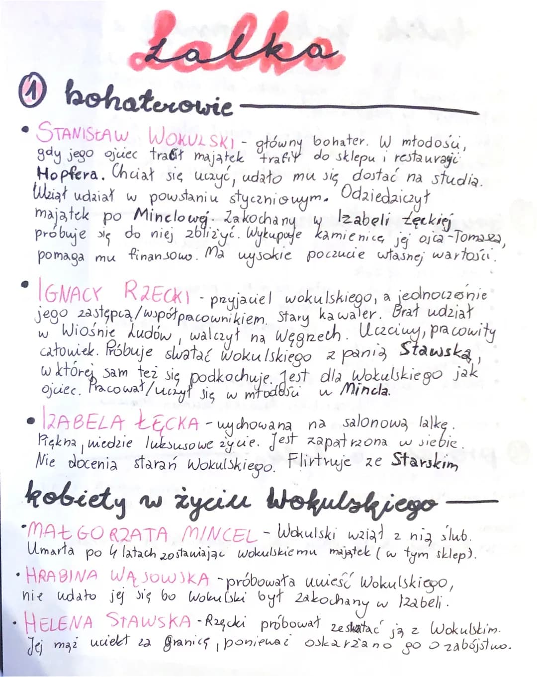 Lalka
Ⓒ bohaterowie
STANISŁAW WOKULSK) - główny bohater. W mtodosu,
gdy jego ojuec tracit majątek trafit do sklepu i restauragi
Hopfera. Chc