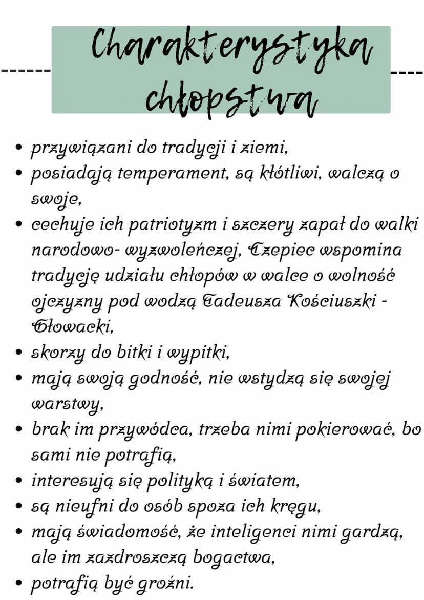 Inteligencia a
chłopstwo
■ Charakterystyka chłopstwa
■ Charakterystyka inteligencji Temat: Inteligencja a chłopstwo- porównanie.
1. Charakte