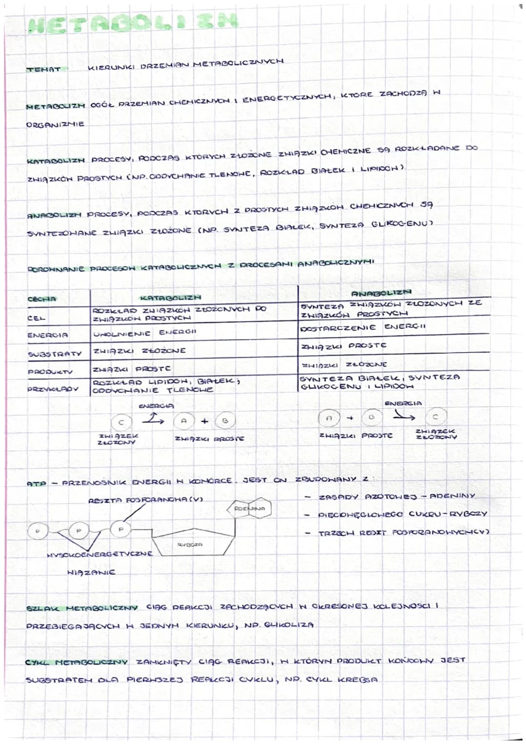 HETAGOLDEN
TEMAT
METABOLIZM OGÓŁ PRZEMIAN CHEMICZNYCH I ENERGETYCZNYCH, KTORE ZACHODZA
ORGANIZMIE
KATABOLIZH PROCESY, PODCZAS KTÓRYCH ZŁOŻON