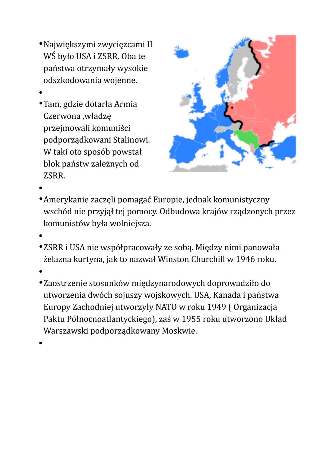 Powtórka PRL
Skutki II WŚ to:
a) Miliony ofiar śmiertelnych i rannych
b) Przesiedlenia ludności
c) Powstanie nowych państw, zmiana granic.
d