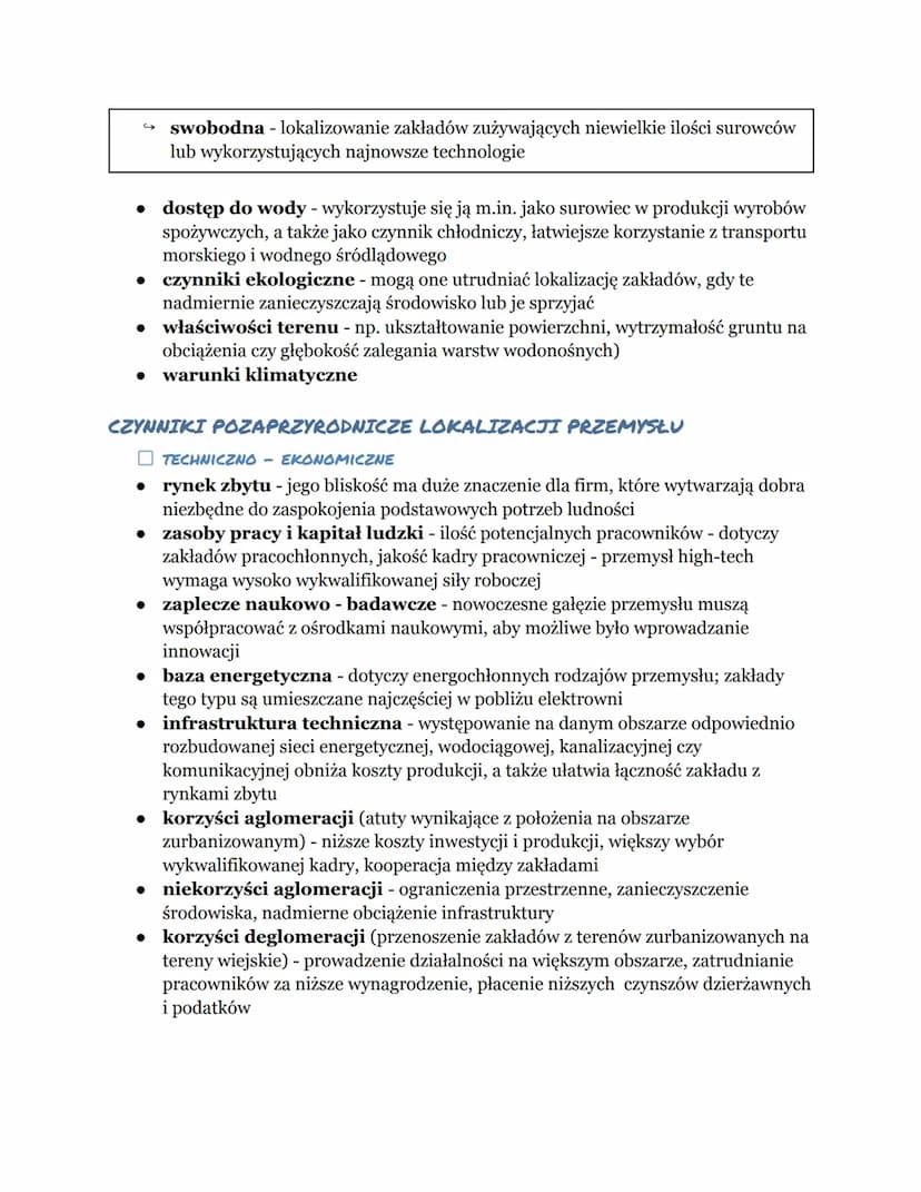CZYNNIKI LOKALIZACJI PRZEMYSŁU
PRZEMYSE- drugi sektor gospodarki
↳ zajmuje się pozyskiwaniem i przetwarzaniem zasobów przyrody i zastosowani
