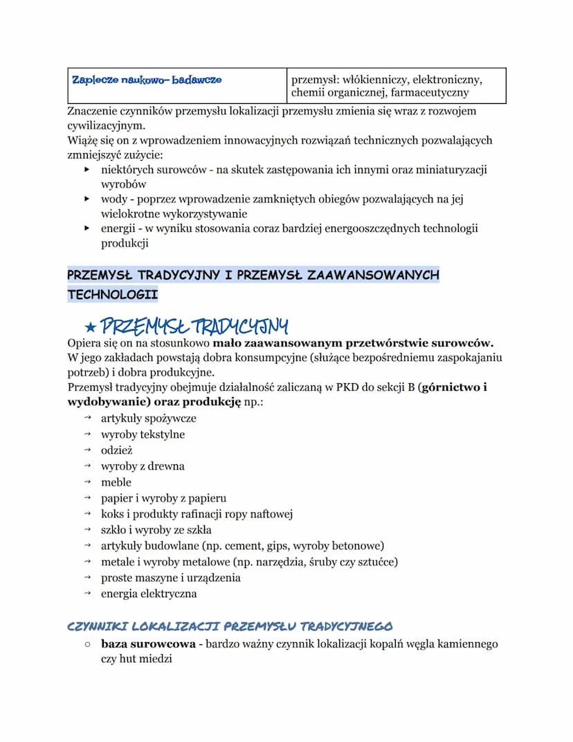 CZYNNIKI LOKALIZACJI PRZEMYSŁU
PRZEMYSE- drugi sektor gospodarki
↳ zajmuje się pozyskiwaniem i przetwarzaniem zasobów przyrody i zastosowani