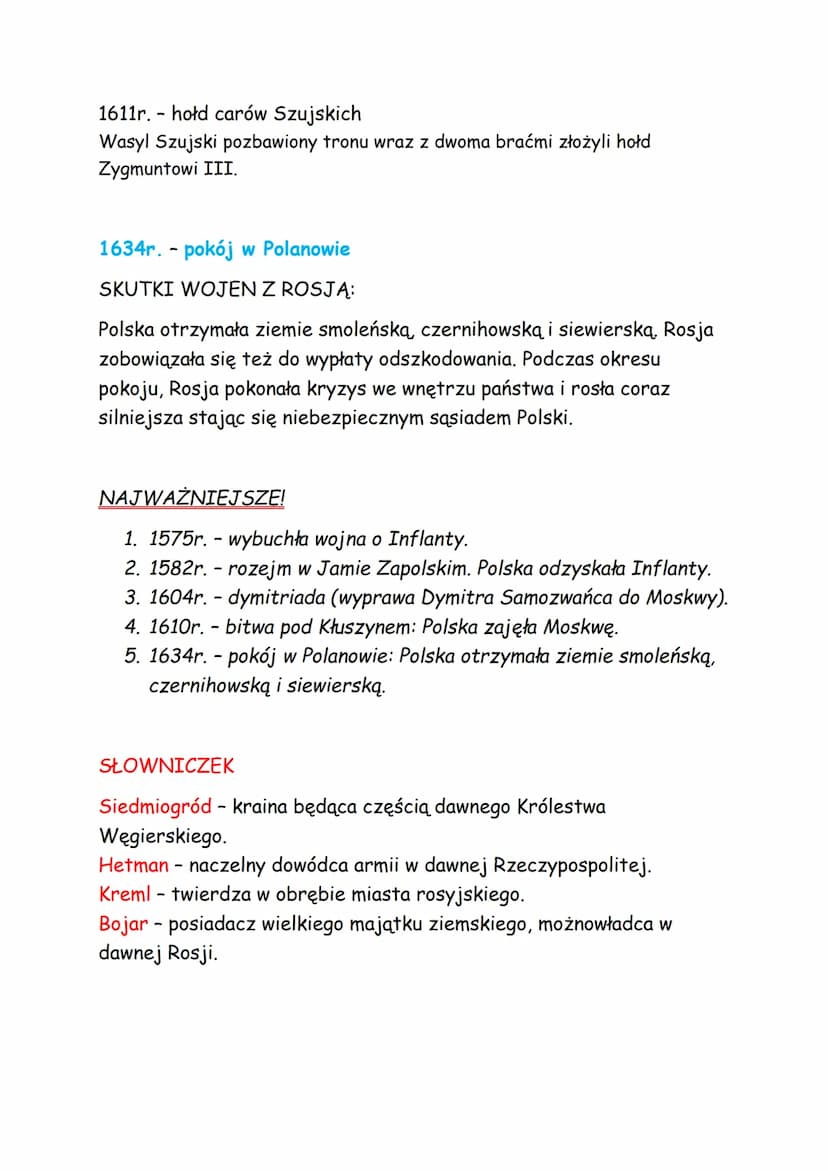 --- OCR Start ---
Temat: Wojny z Rosja.
1576r. na tronie zasiadł Stefan Batory
Był on księciem Siedmiogrodu. Następnie poślubił poprzedniego