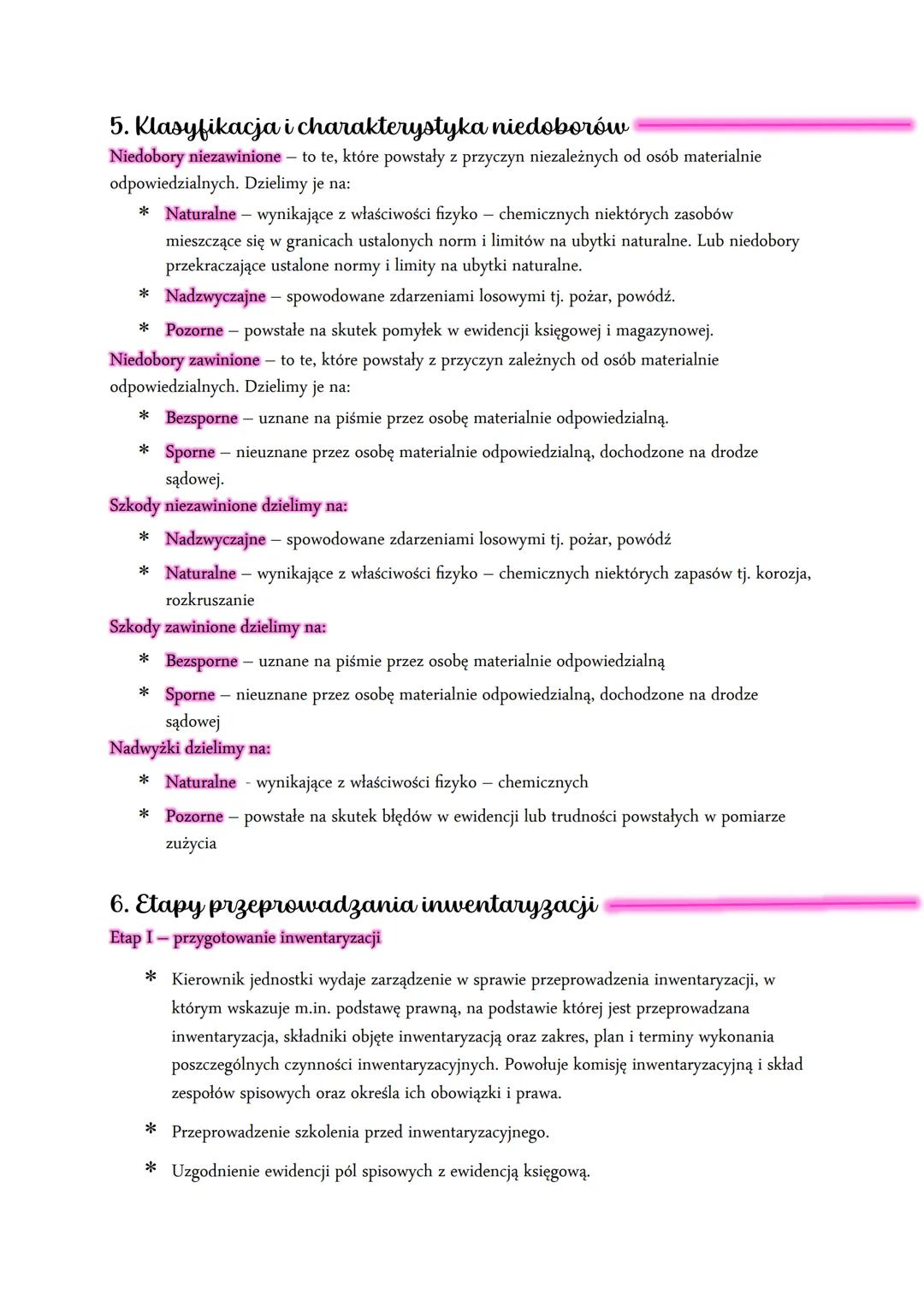 Inwentaryzacja
1. Pojęcie i cel
Inwentaryzacja polega na ustaleniu za pomocą spisu faktycznego stanu wszystkich rzeczowych i
pieniężnych skł