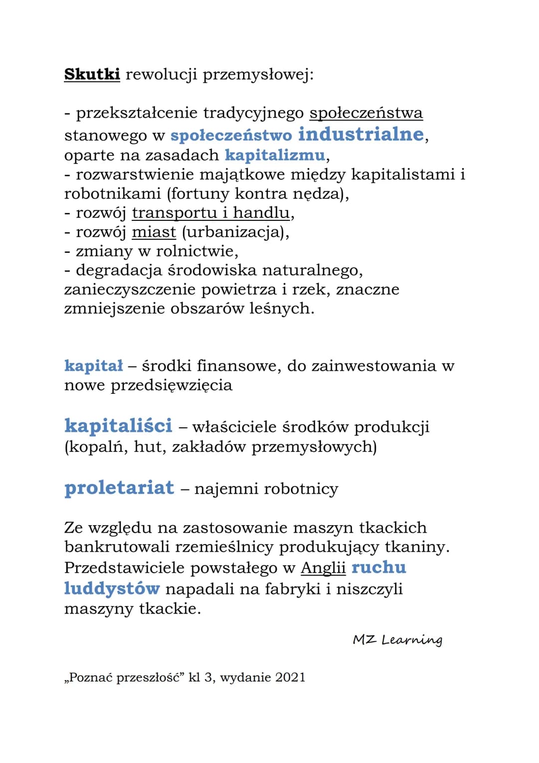 Rewolucja przemysłowa
Grodzenie - proces trwający w Wielkiej Brytanii od
XVI w., który polegał na zamianie pól uprawnych w
pastwiska
Usuwani