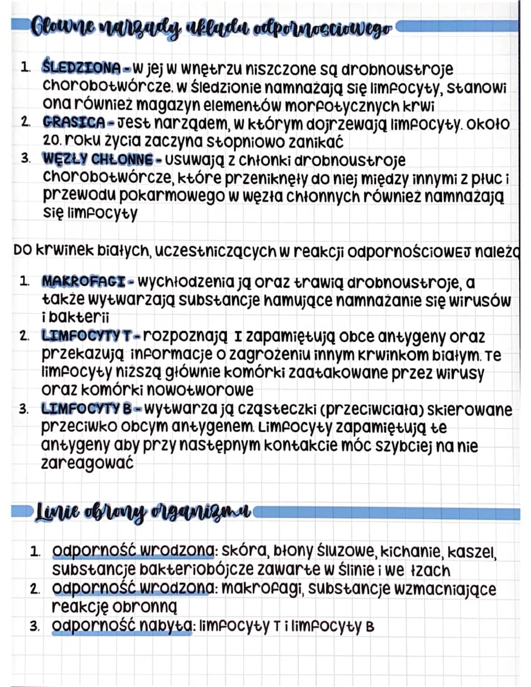 Budowa i funkcjonowanie układu odpornościowego - Biologia, klasa 7 