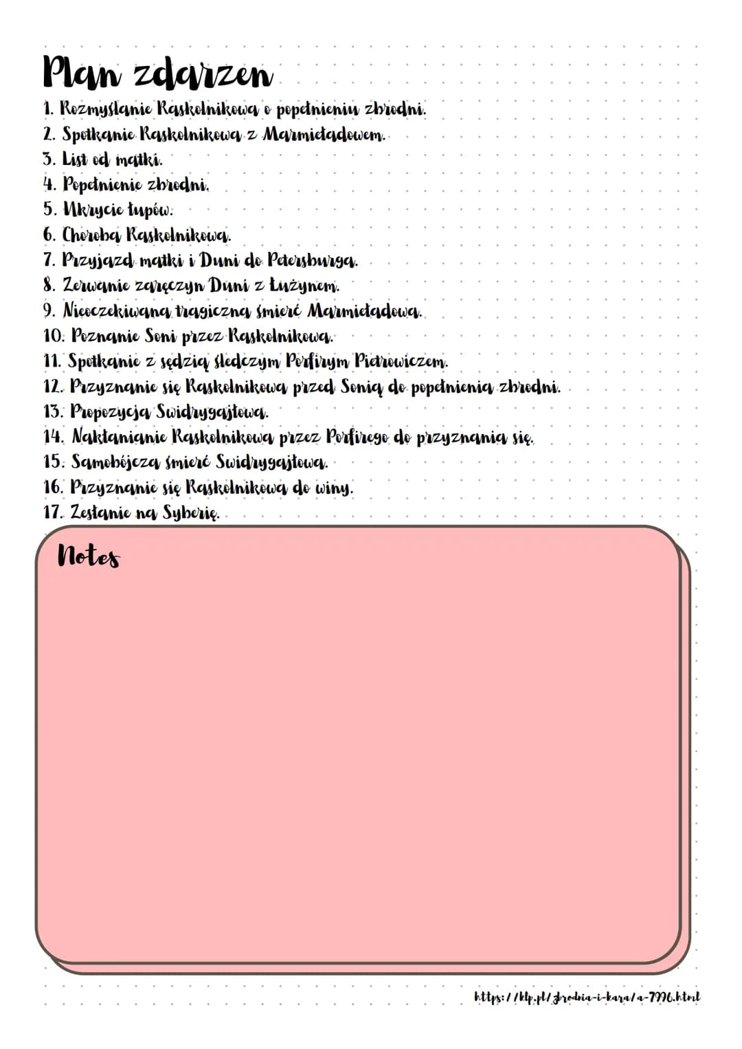 Zbrodnia i kara
Streszczenie
Rodion Raskolnikow studiowal prawo, powodem dlaczego jednak zrezygnowal
z nauki byl brak pieniedzy. Mieszkał w 
