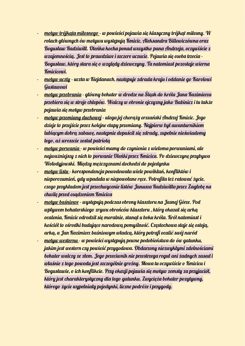 "Potop" Henryk Sienkiewicz
~Czas i miejsce akcji:
Akcja utworu rozgrywa się w czasie najazdu szwedzkiego na ziemie Rzeczypospolitej w
latach