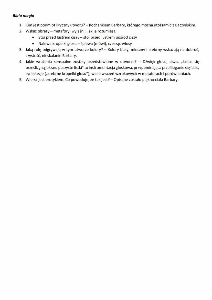 K.K. Baczyński Elegia o...(chłopcu polskim)
1. Kto jest podmiotem lirycznym? - Matka lub ojciec chłopca, który zginął w walce, lub po prostu